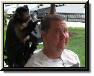 Michael with service monkey Kathy